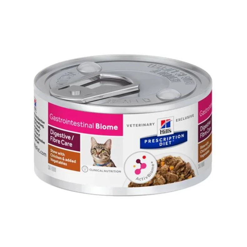 HILLS Diet Feline GI BIOME Stew kura, zelenina konzerva 82 g